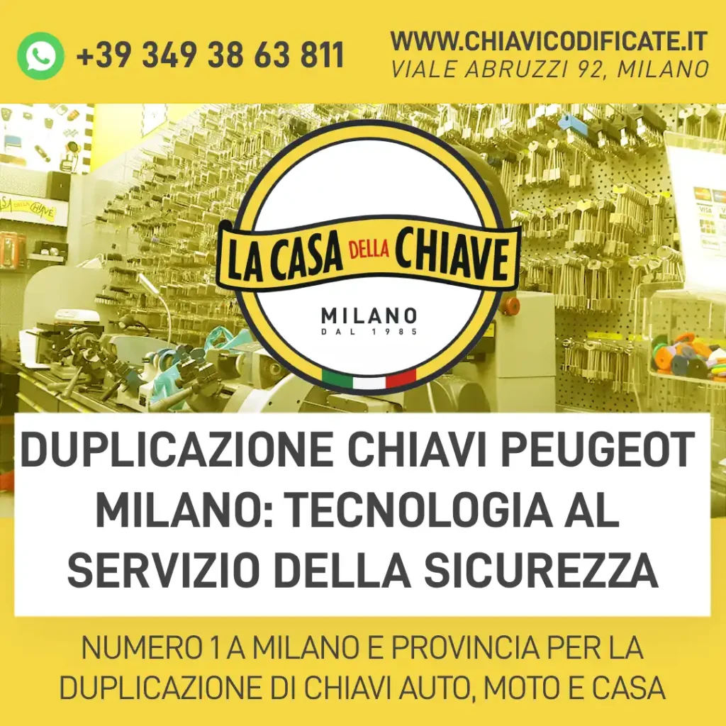 Duplicazione Chiavi Peugeot Milano: tecnologia al servizio della sicurezza