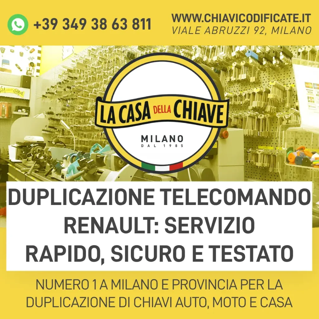 Duplicazione telecomando Renault: servizio rapido, sicuro e testato
