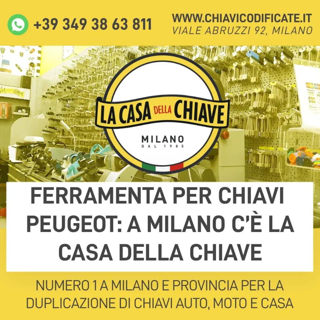 Ferramenta per chiavi Peugeot: a Milano c’è La Casa della Chiave