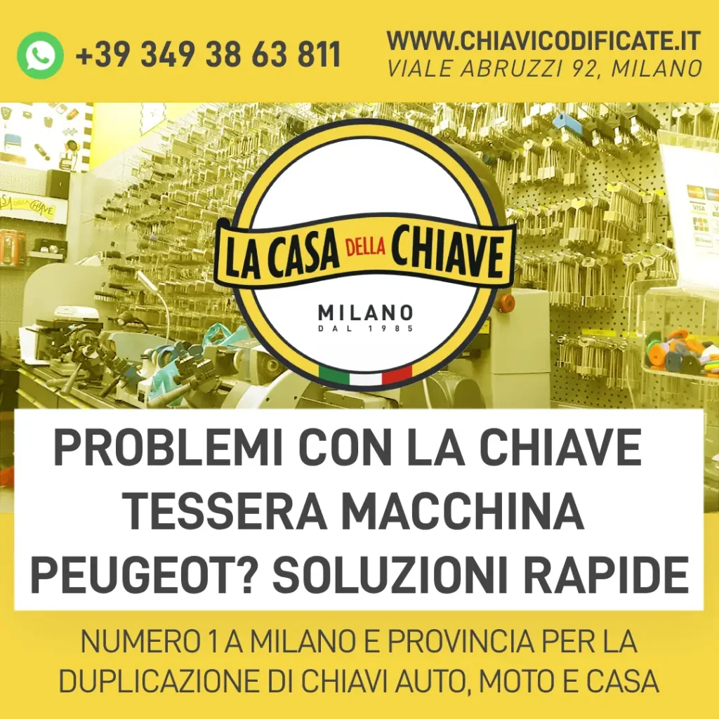 Problemi con la chiave tessera macchina Peugeot? soluzioni rapide