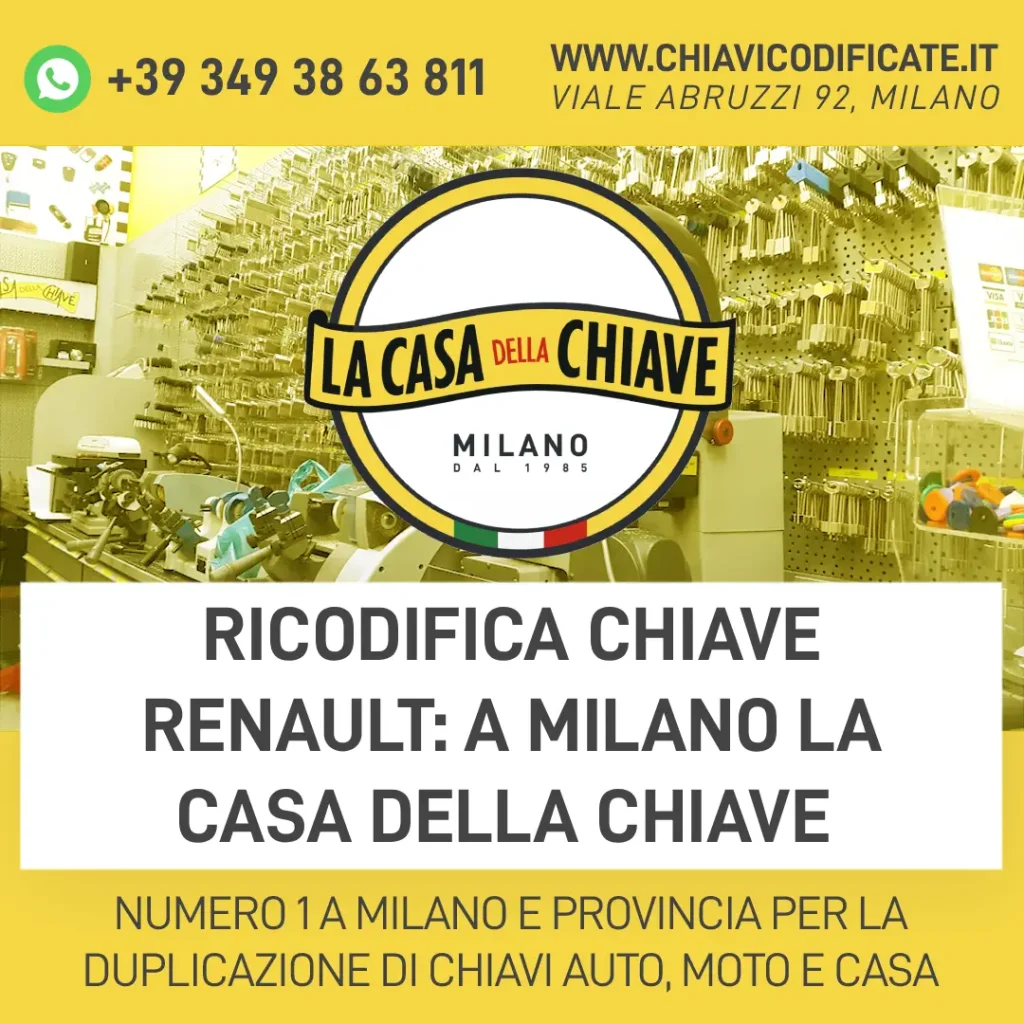 Ricodifica chiave Renault: a Milano La Casa della Chiave