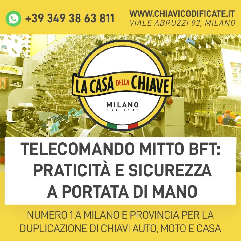 Telecomando Mitto BFT: praticità e sicurezza a portata di mano