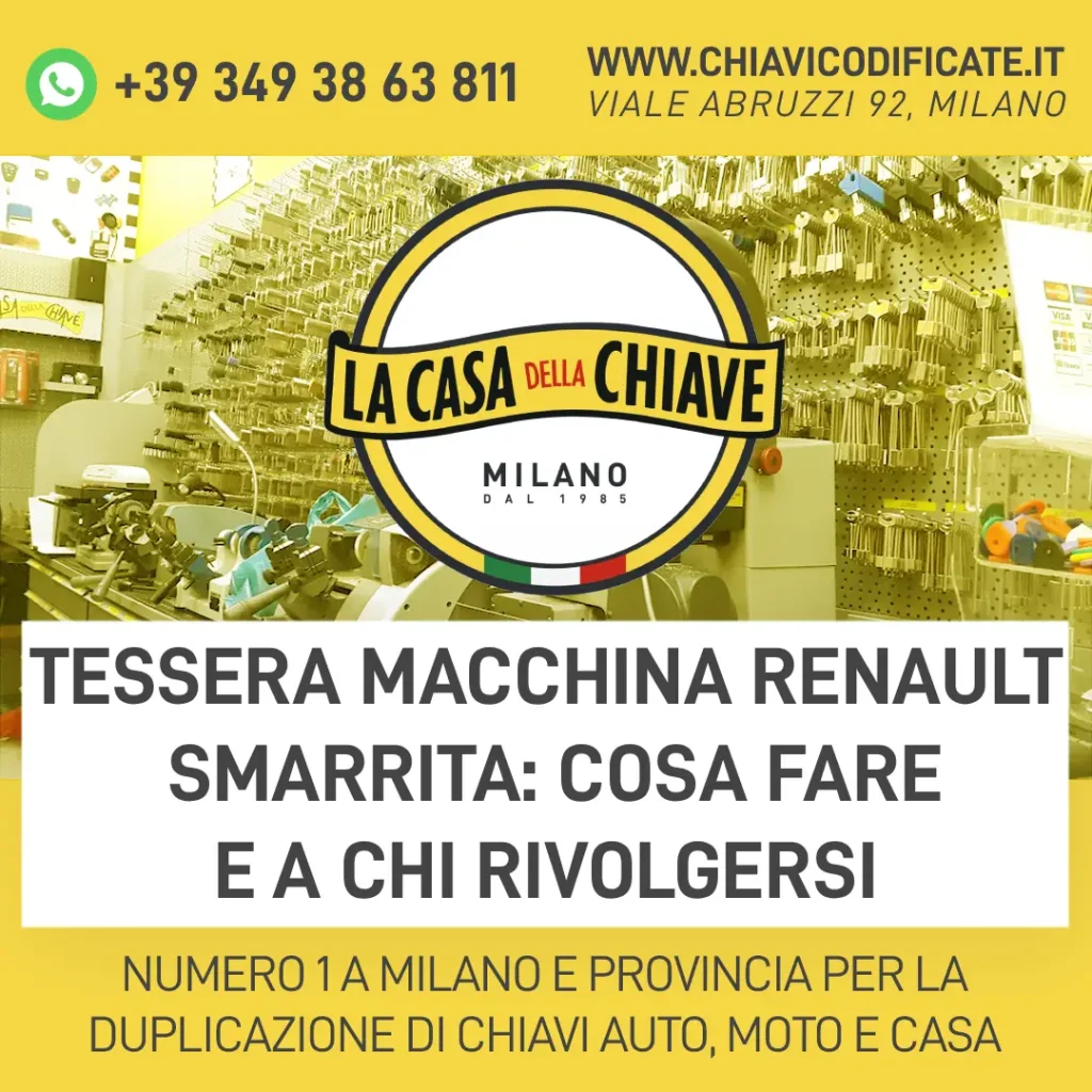 Tessera macchina Renault smarrita: cosa fare e a chi rivolgersi