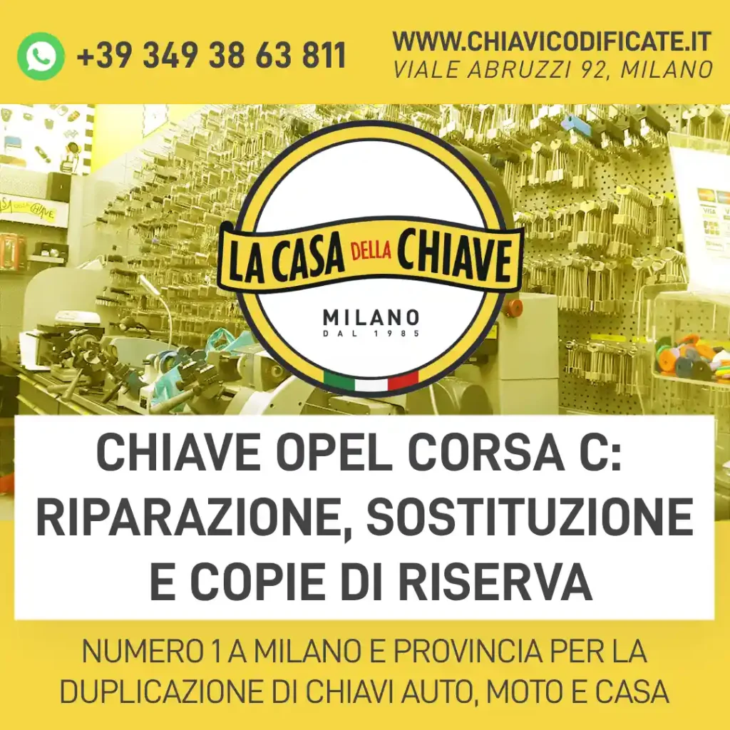 Chiave Opel Corsa C: riparazione, sostituzione e copie di riserva
