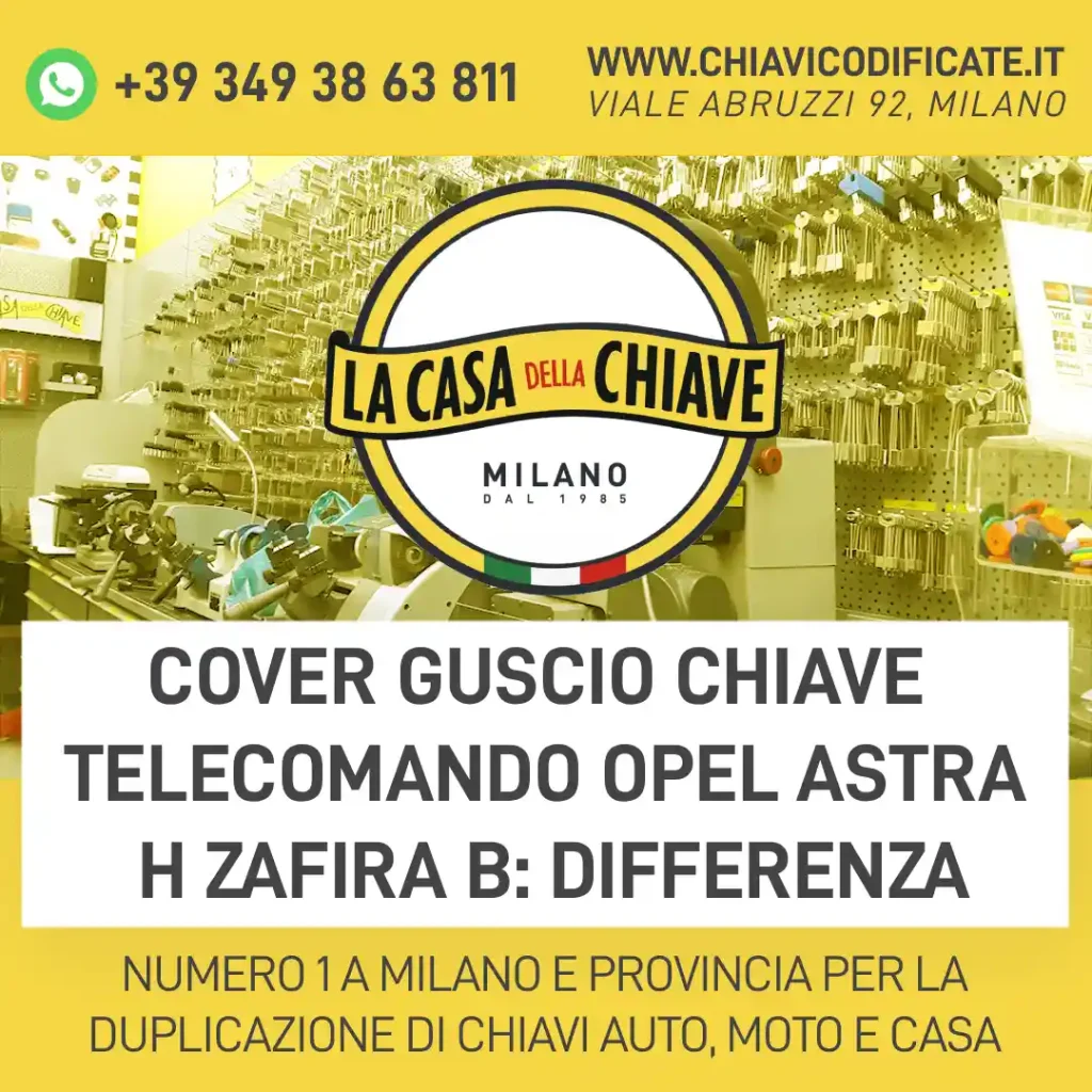 Cover guscio chiave telecomando Opel Astra H Zafira B: differenza