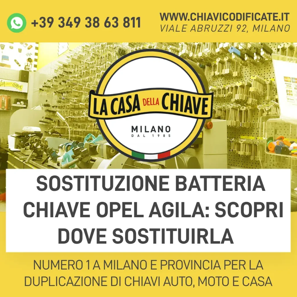 Sostituzione batteria chiave Opel Agila: Scopri dove sostituirla