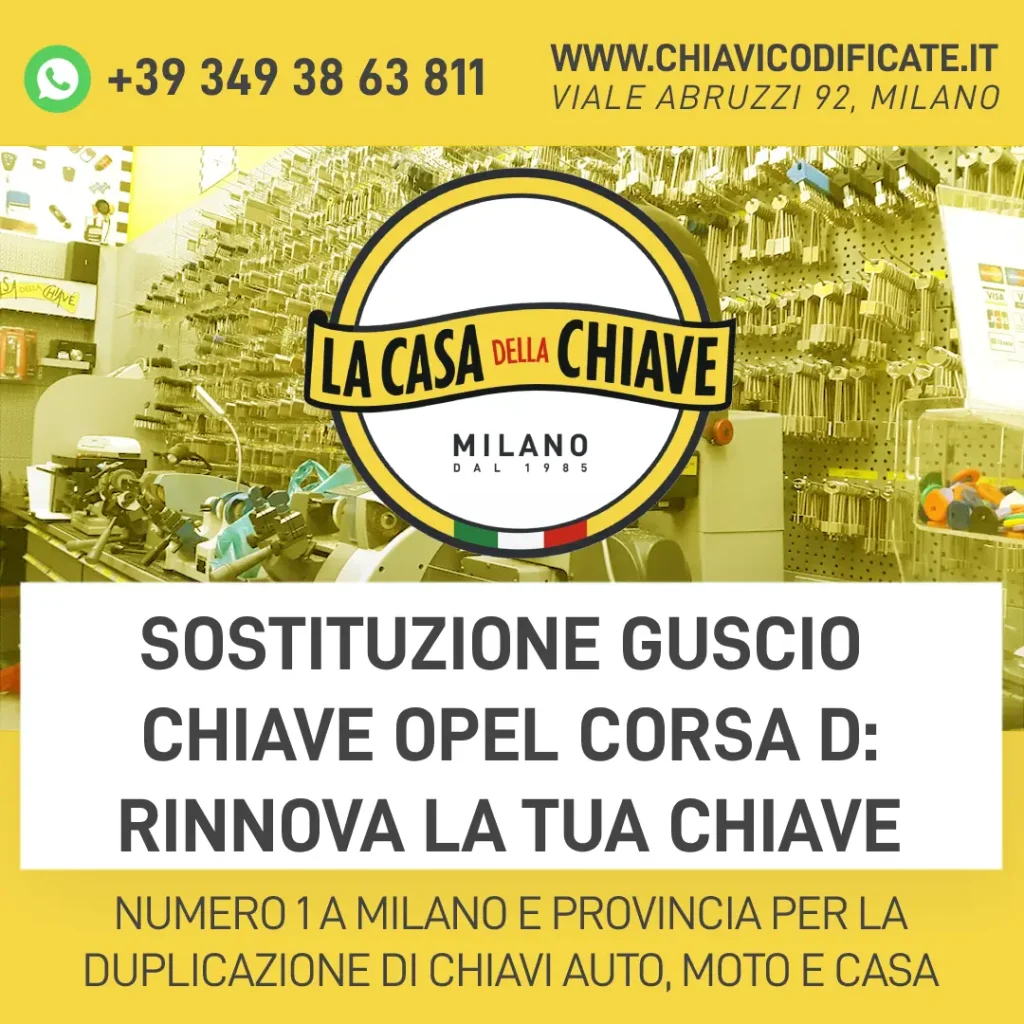 Sostituzione guscio chiave Opel Corsa D: rinnova la tua chiave