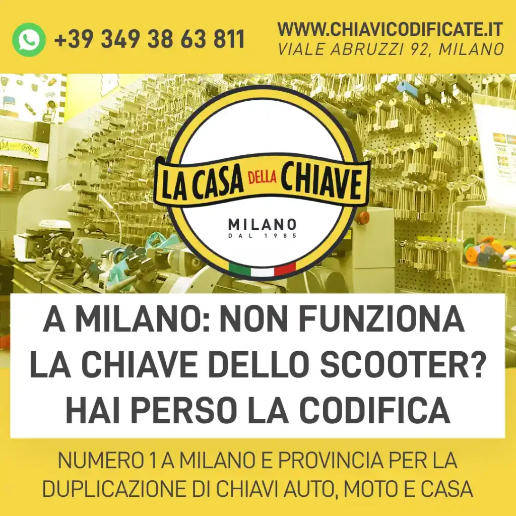 A Milano: non funziona la chiave dello scooter? hai perso la codifica