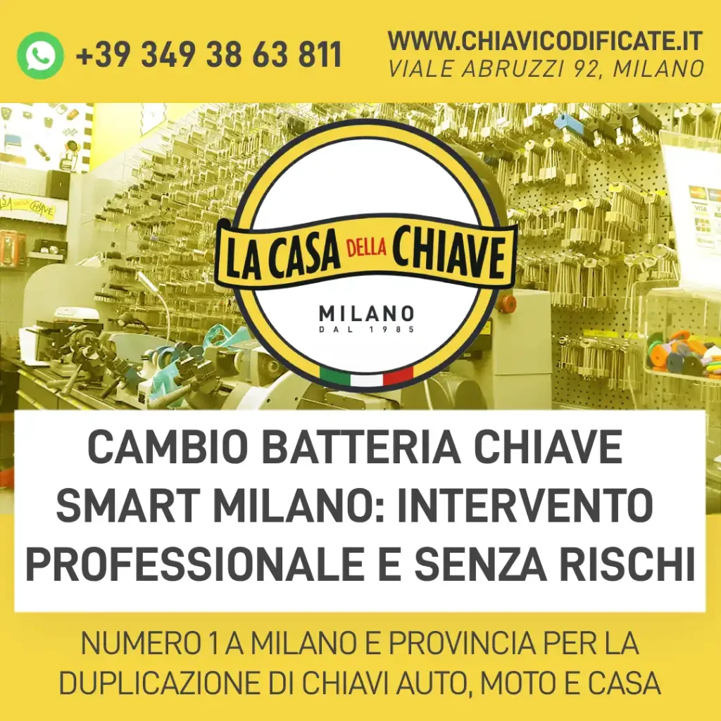 Cambio Batteria Chiave Smart Milano: intervento professionale e senza rischi