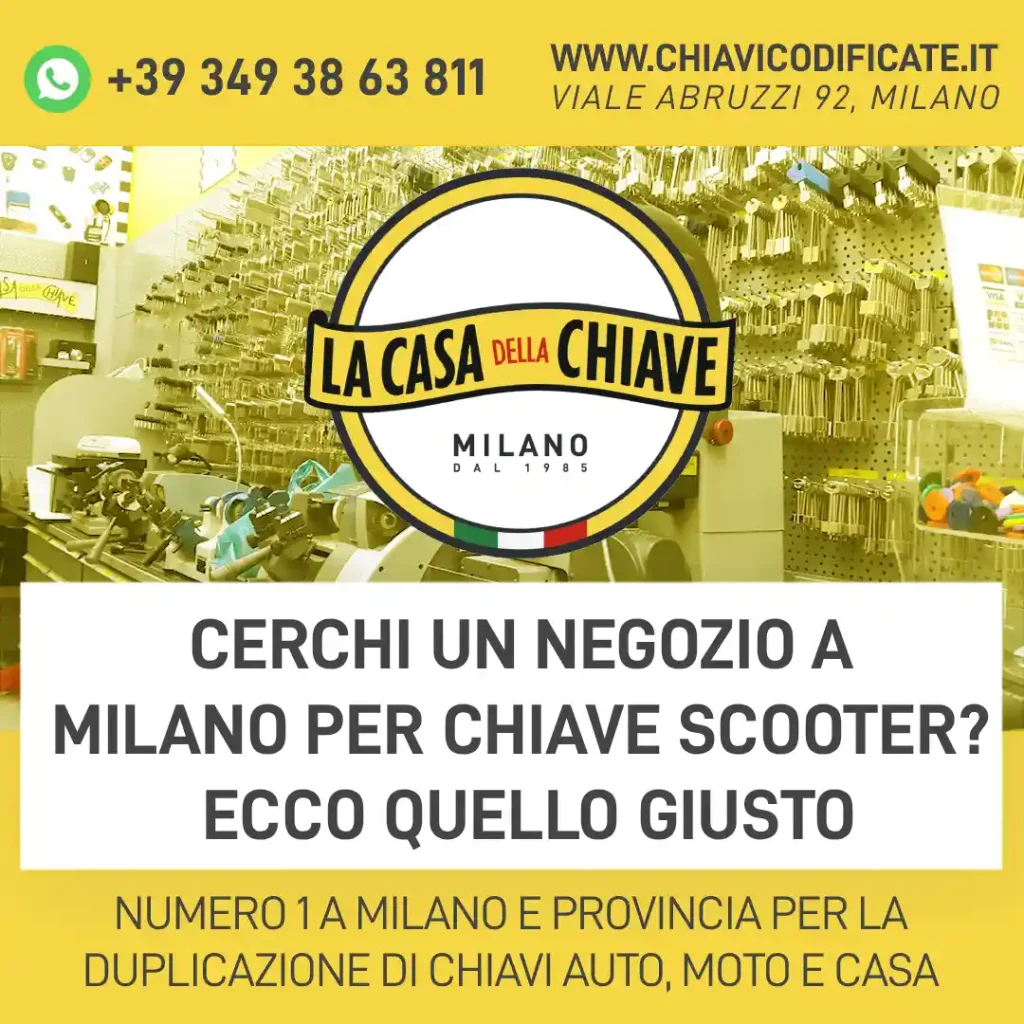 Cerchi un negozio a Milano per chiave scooter? Ecco quello giusto