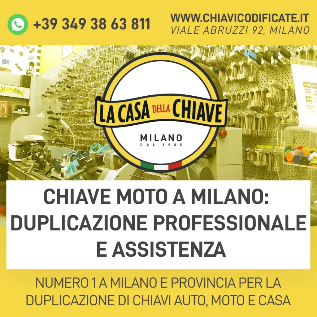 Chiave moto a Milano: duplicazione professionale e assistenza
