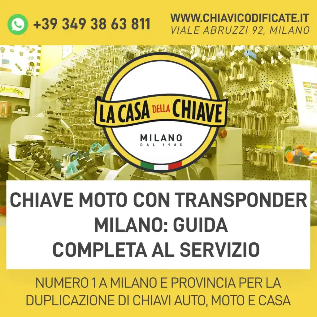 Chiave moto con transponder Milano: guida completa al servizio