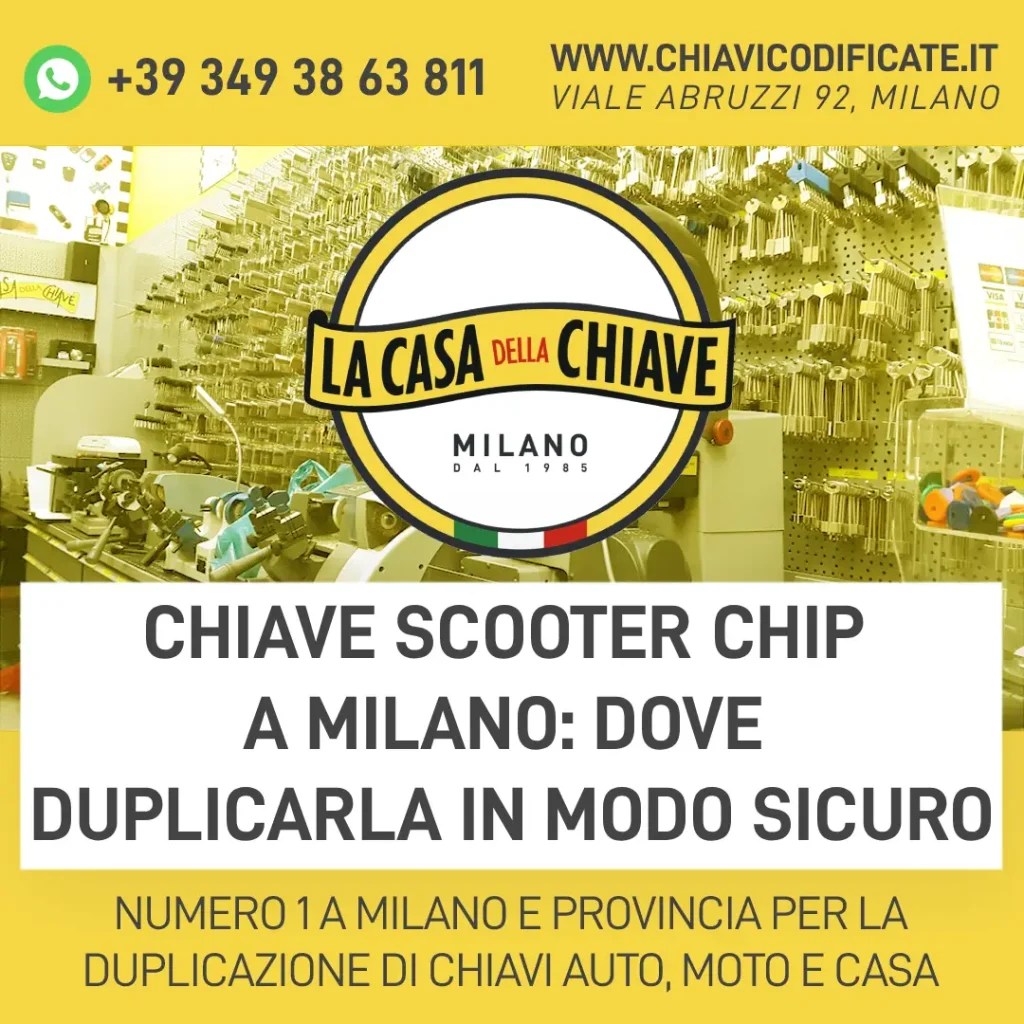 Chiave scooter chip a Milano: dove duplicarla in modo SICURO