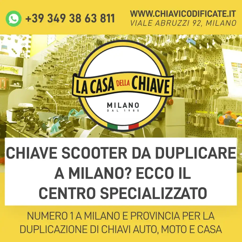 Chiave scooter da duplicare a Milano? Ecco il centro specializzato