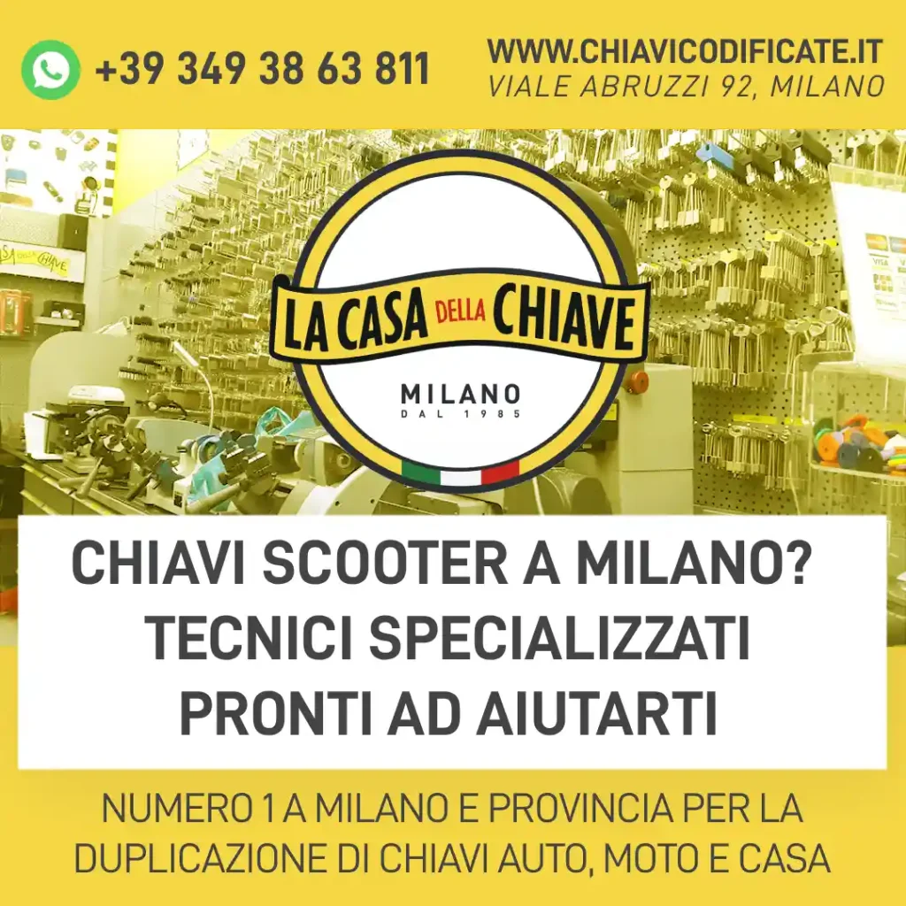 Chiavi scooter a Milano? Tecnici specializzati pronti ad aiutarti