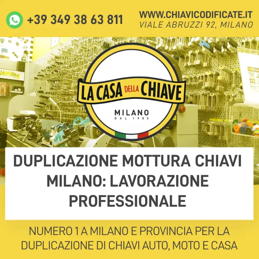 Duplicazione Mottura Chiavi Milano: lavorazione professionale per cilindri ad alta sicurezza