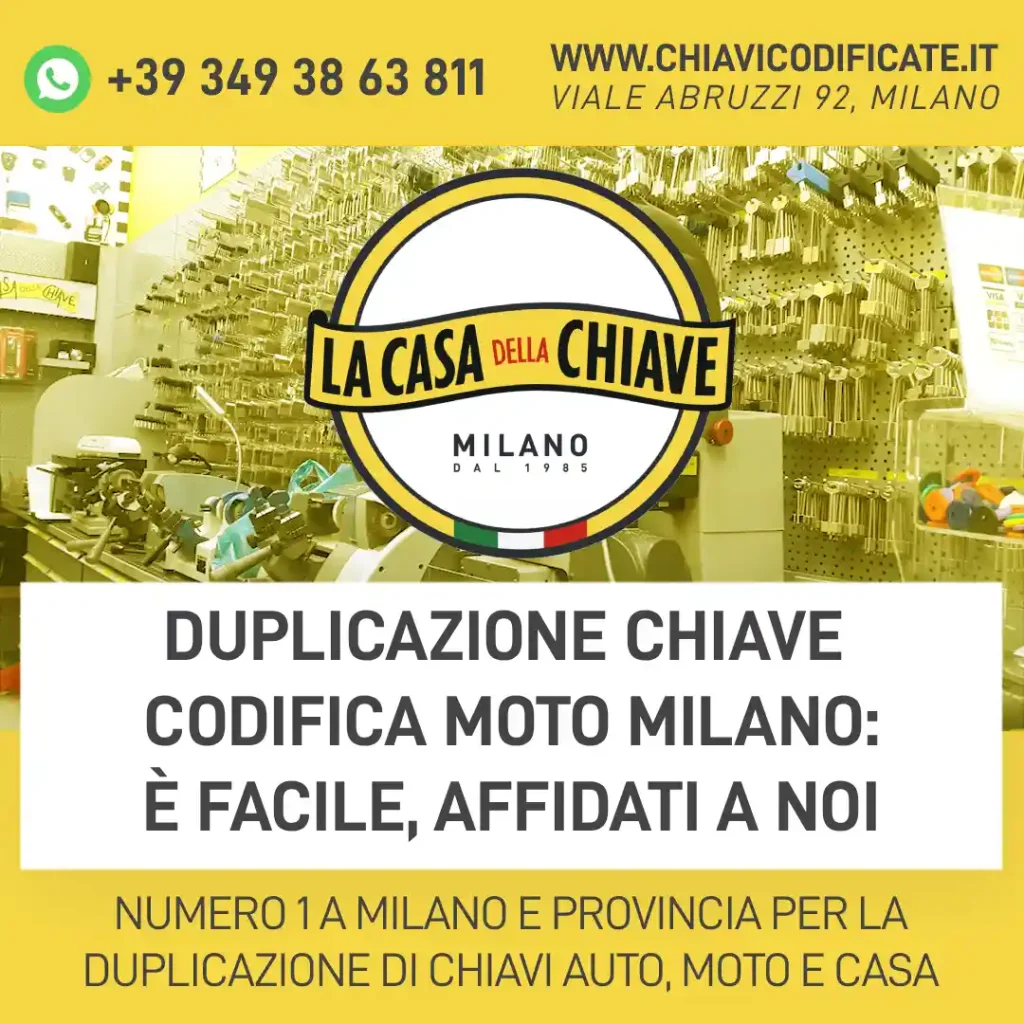 Duplicazione chiave codifica moto Milano: è facile, affidati a noi
