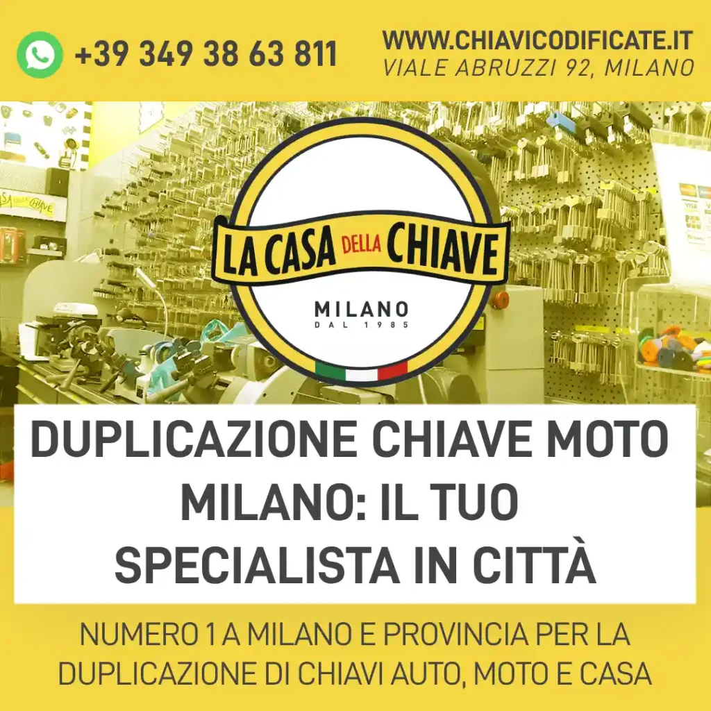 Duplicazione chiave moto milano: il tuo specialista in città