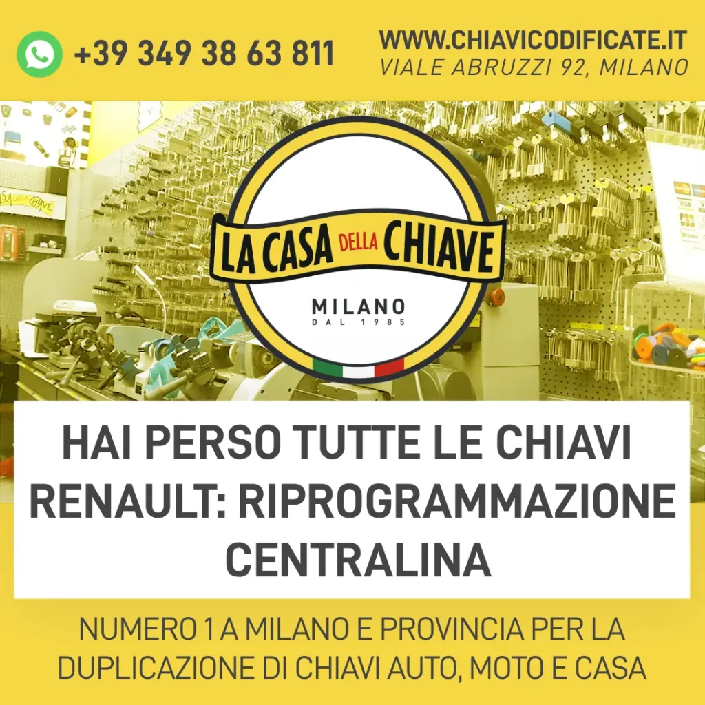 Hai perso tutte le chiavi Renault: Riprogrammazione Centralina