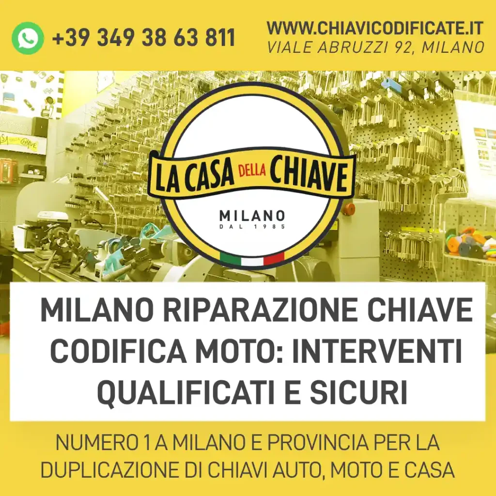 Milano riparazione chiave codifica moto: interventi qualificati e sicuri