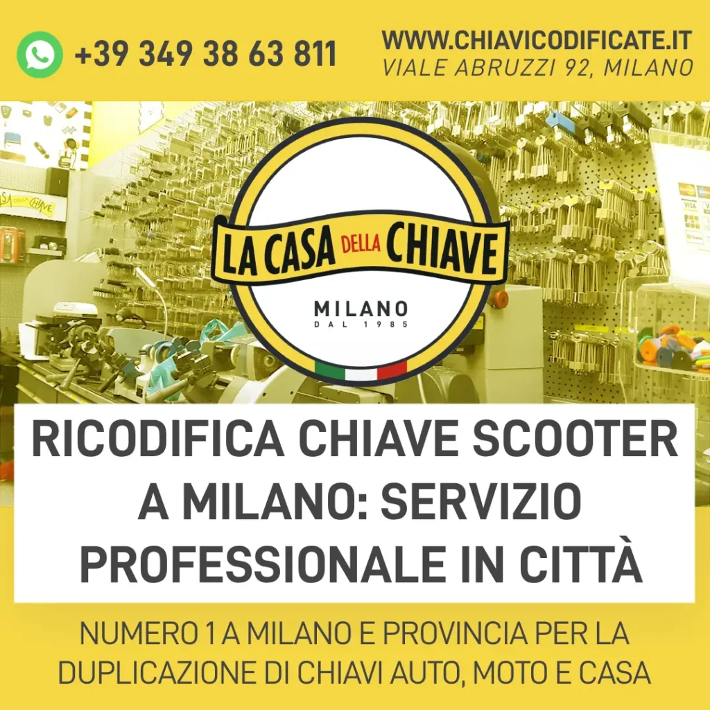 Ricodifica chiave scooter a Milano: servizio professionale in città