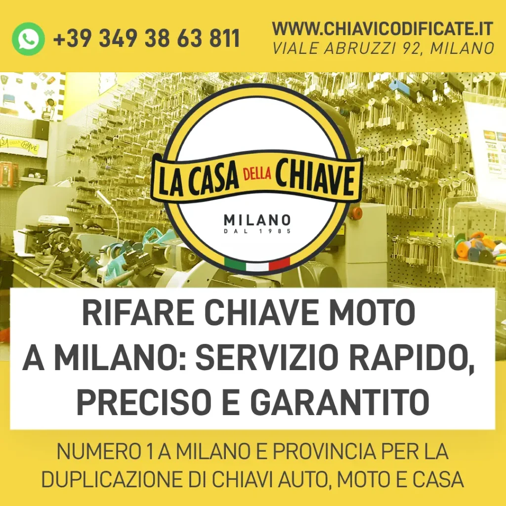 Rifare chiave moto a Milano: servizio rapido, preciso e garantito