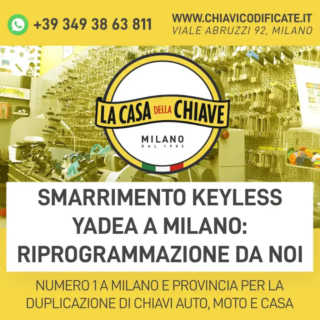 Smarrimento Keyless Yadea a milano: Riprogrammazione da noi