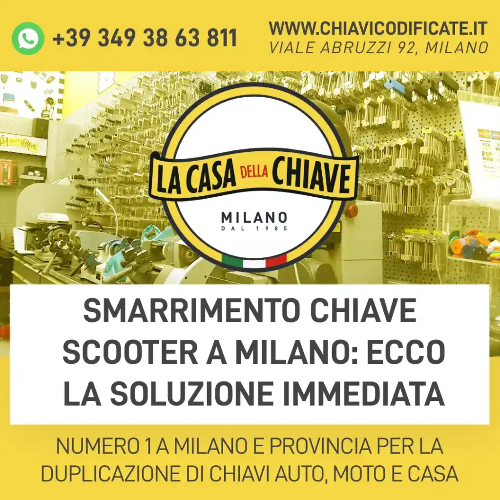 Smarrimento chiave scooter a Milano: ecco la soluzione immediata