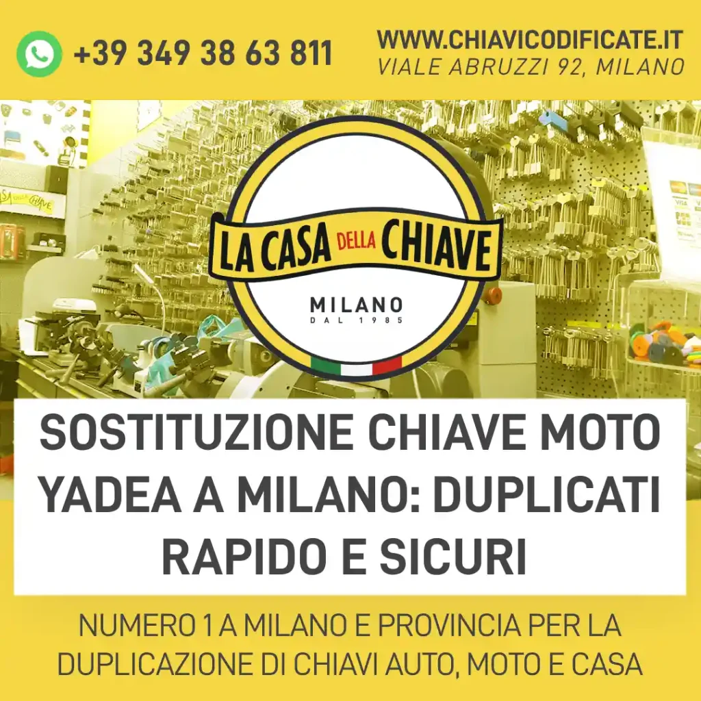 Sostituzione Chiave Moto Yadea a milano: Duplicati rapido e sicuri