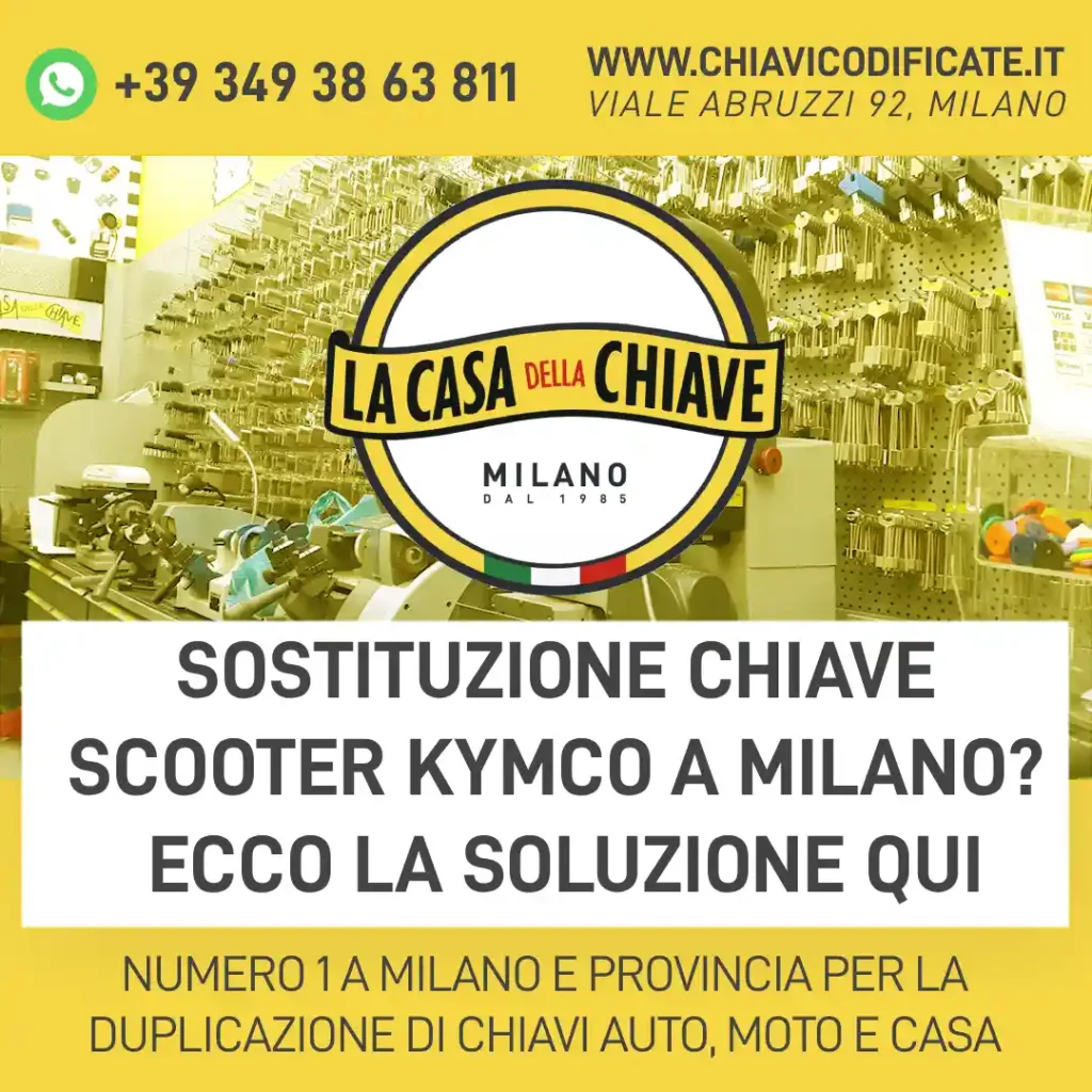 Sostituzione chiave scooter Kymco a Milano? Ecco la soluzione qui
