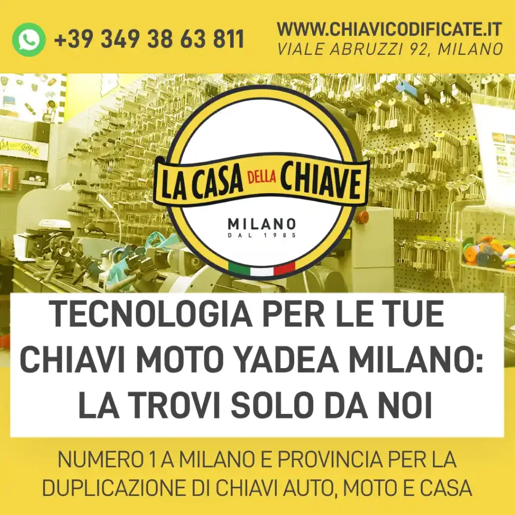 Tecnologia per le tue Chiavi Moto Yadea milano: la trovi solo da noi
