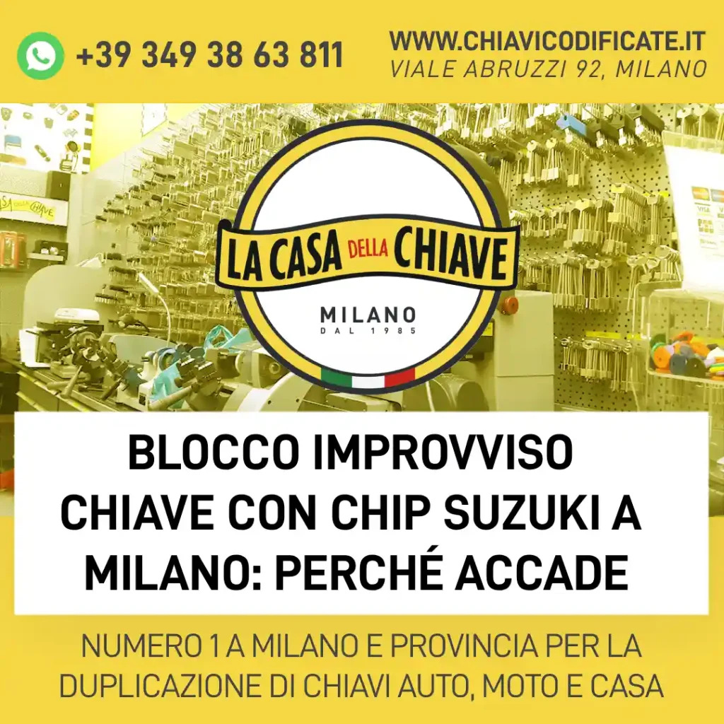 Blocco improvviso chiave con Chip Suzuki a Milano: perché accade