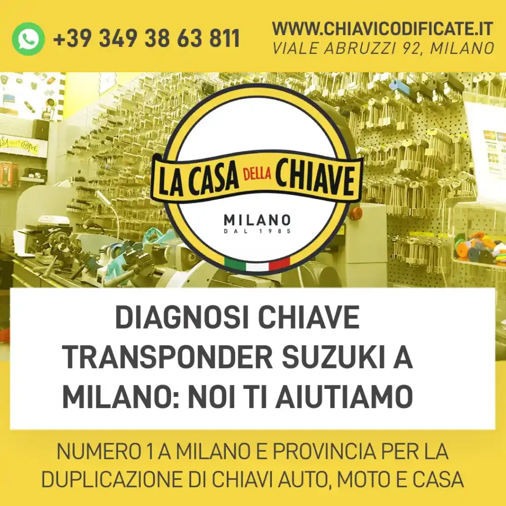 Diagnosi chiave transponder Suzuki a Milano: Noi ti Aiutiamo