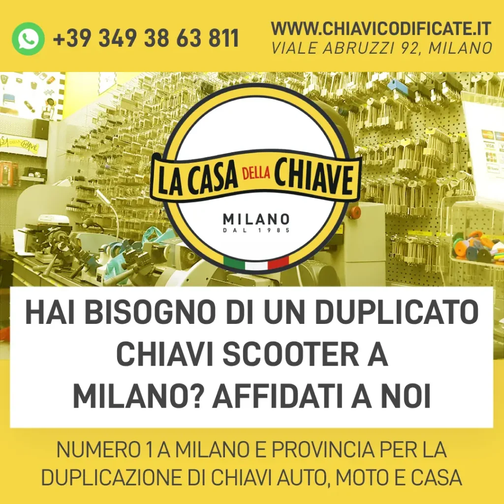 Hai bisogno di un duplicato chiavi scooter a Milano? Affidati a noi