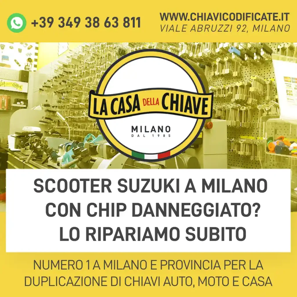 Scooter Suzuki a Milano con chip danneggiato? Lo ripariamo subito