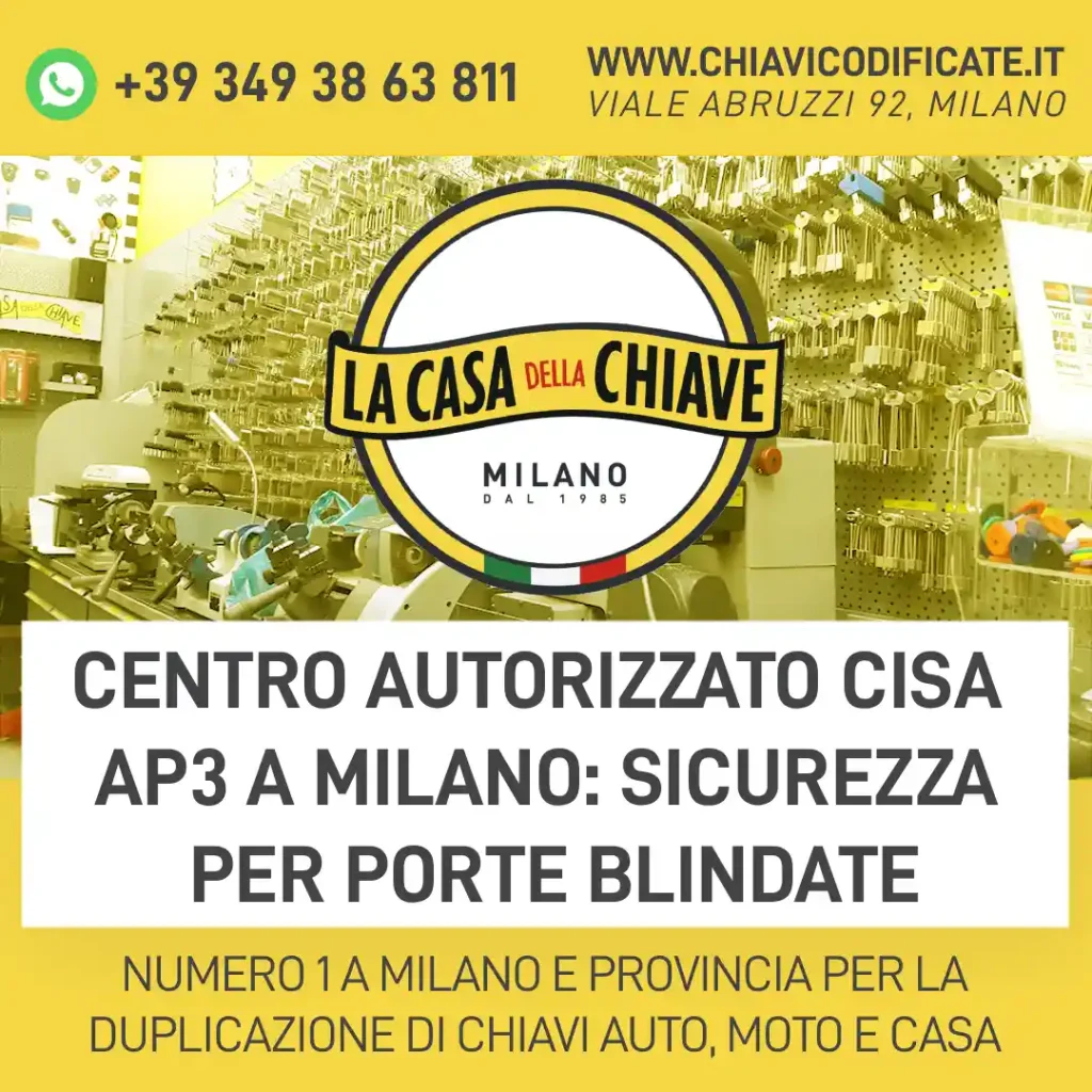 Centro autorizzato Cisa AP3 a Milano: sicurezza per porte blindate