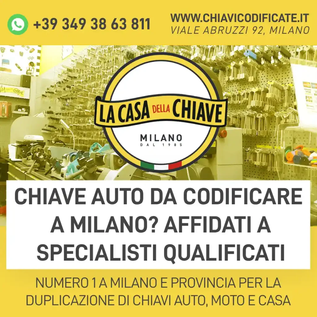 Chiave auto da codificare a Milano? Affidati a specialisti qualificati