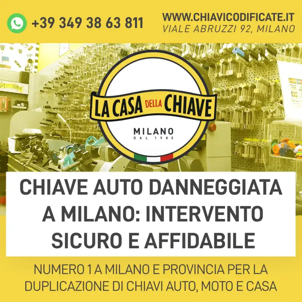 Chiave auto danneggiata a Milano: intervento sicuro e affidabile