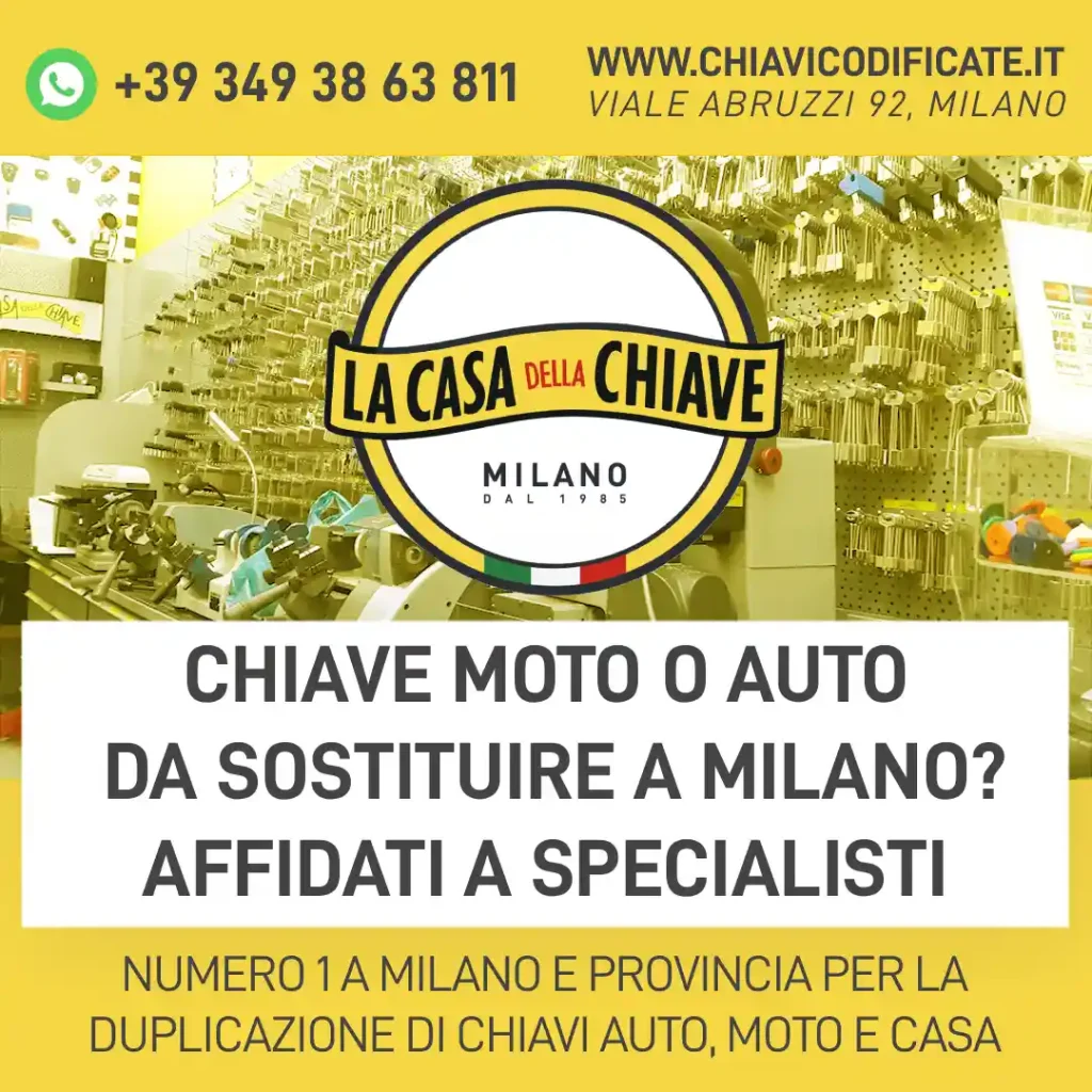 Chiave moto o auto da sostituire a Milano? Affidati a specialisti