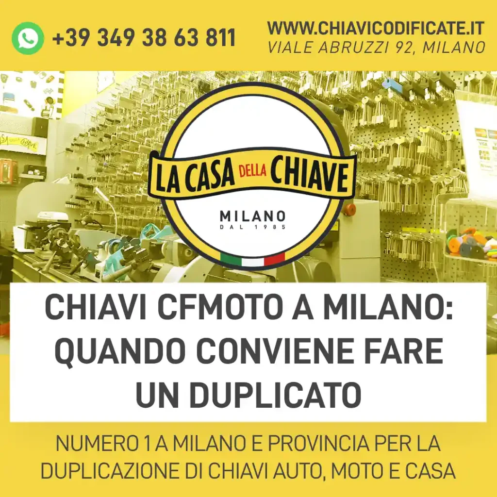 Chiavi CFMOTO a Milano: Quando conviene fare un duplicato