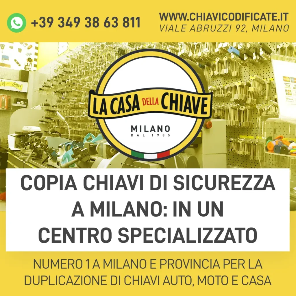 Copia chiavi di sicurezza a Milano: in un centro specializzato