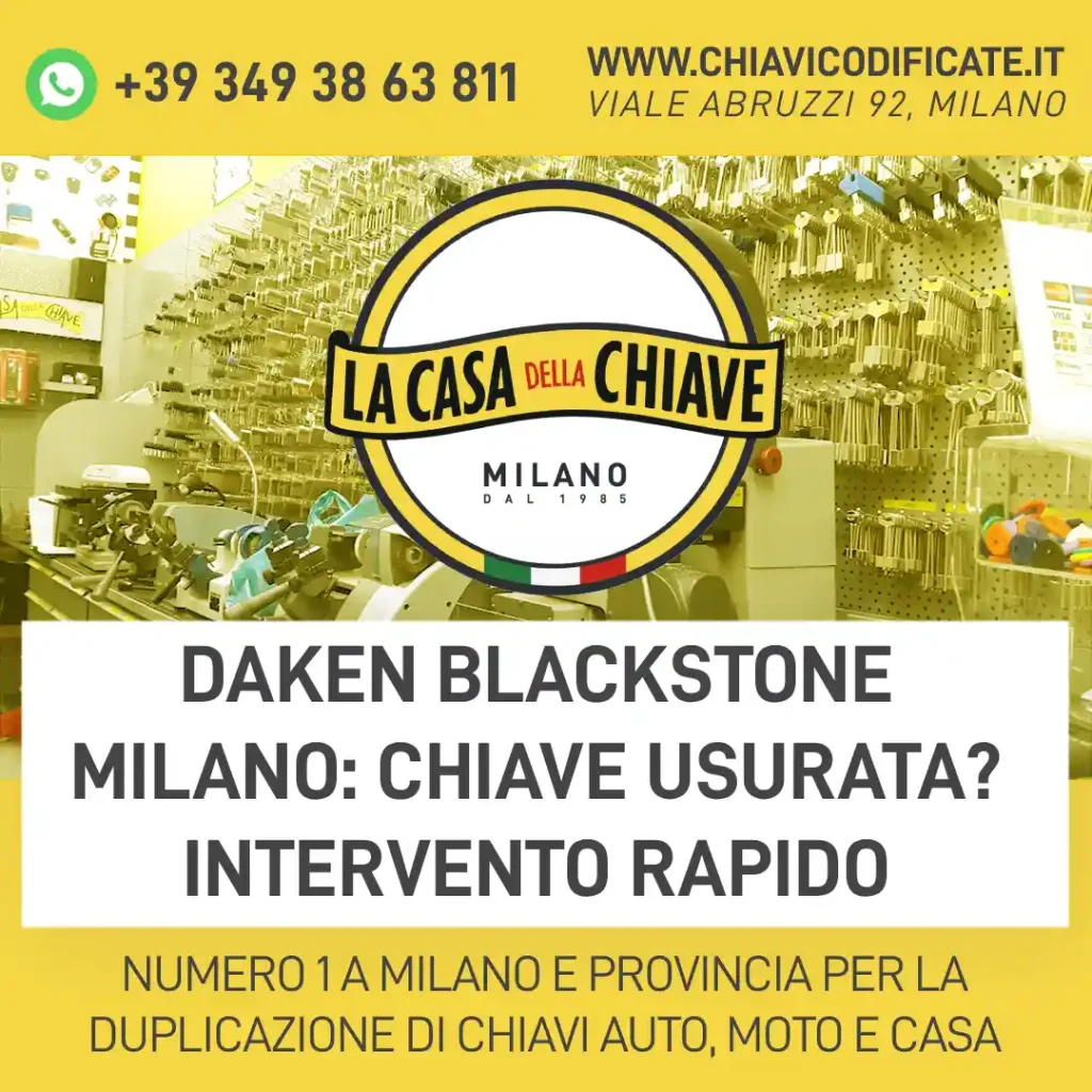 Daken Blackstone Milano: chiave usurata? Intervento rapido