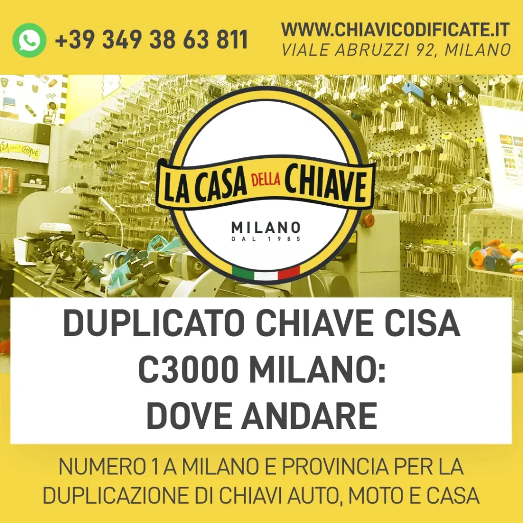Duplicato chiave Cisa C3000 Milano: dove andare