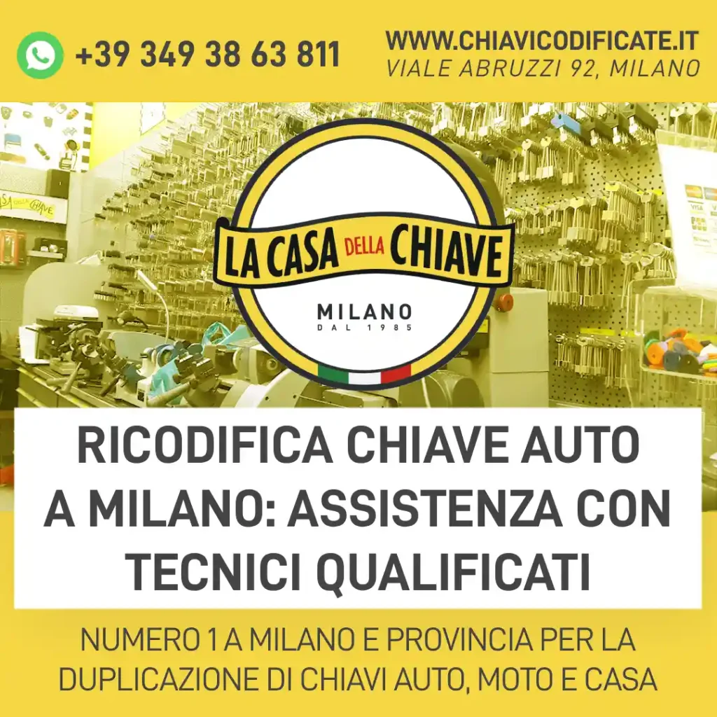 Ricodifica chiave auto a Milano: assistenza con tecnici qualificati