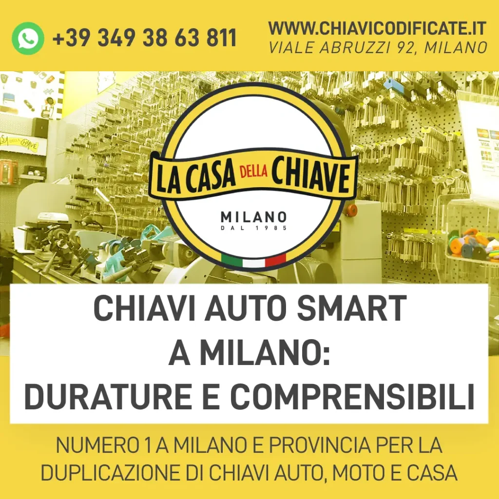 Chiavi auto smart a Milano: durature e comprensibili