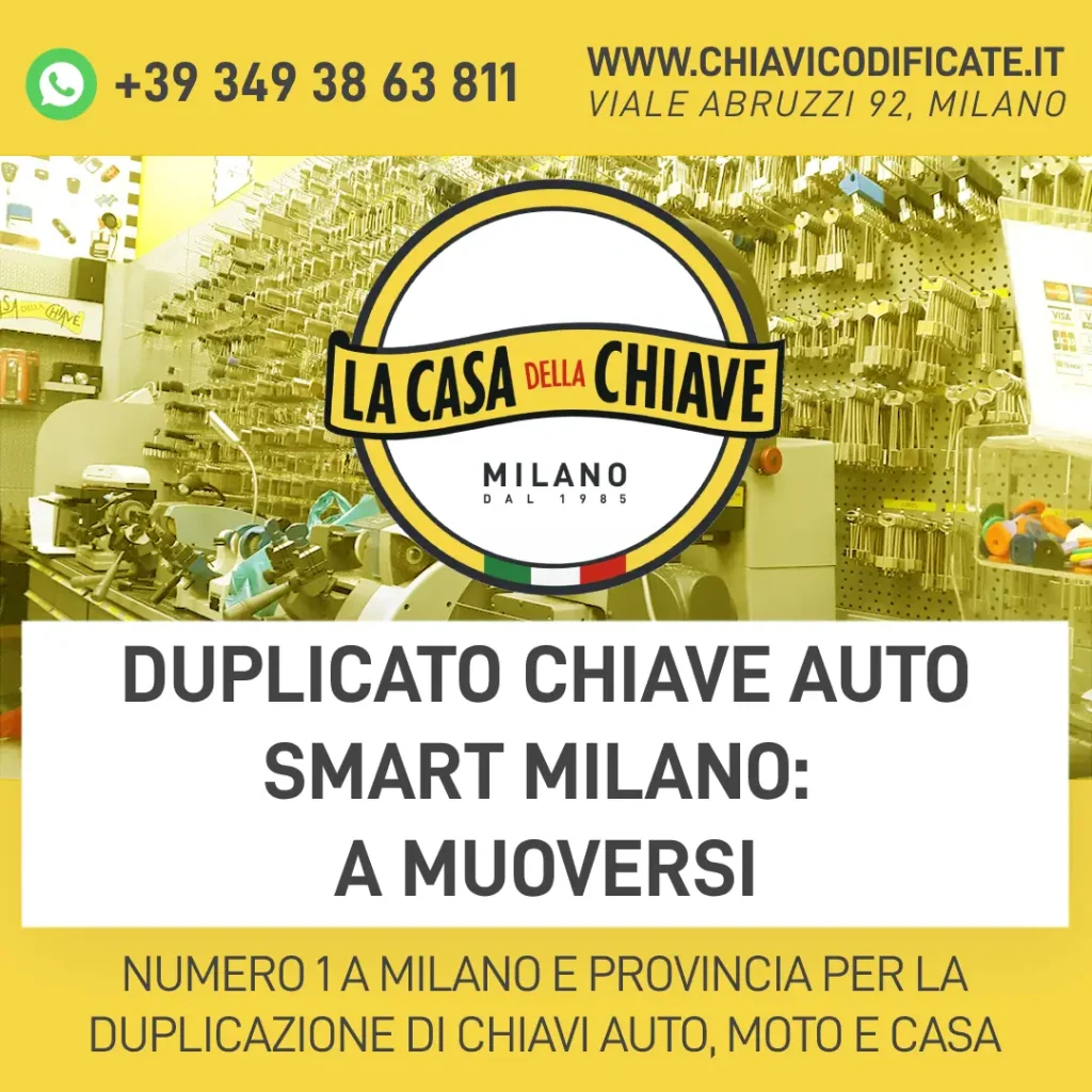 Duplicato chiave auto smart Milano: pronta a muoversi