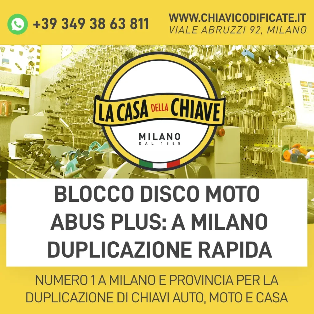 Blocco Disco Moto ABUS Plus: a milano Duplicazione Rapida