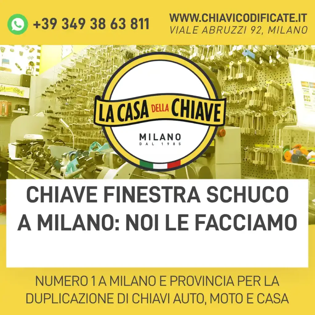 Chiave finestra Schuco a Milano: noi le facciamo
