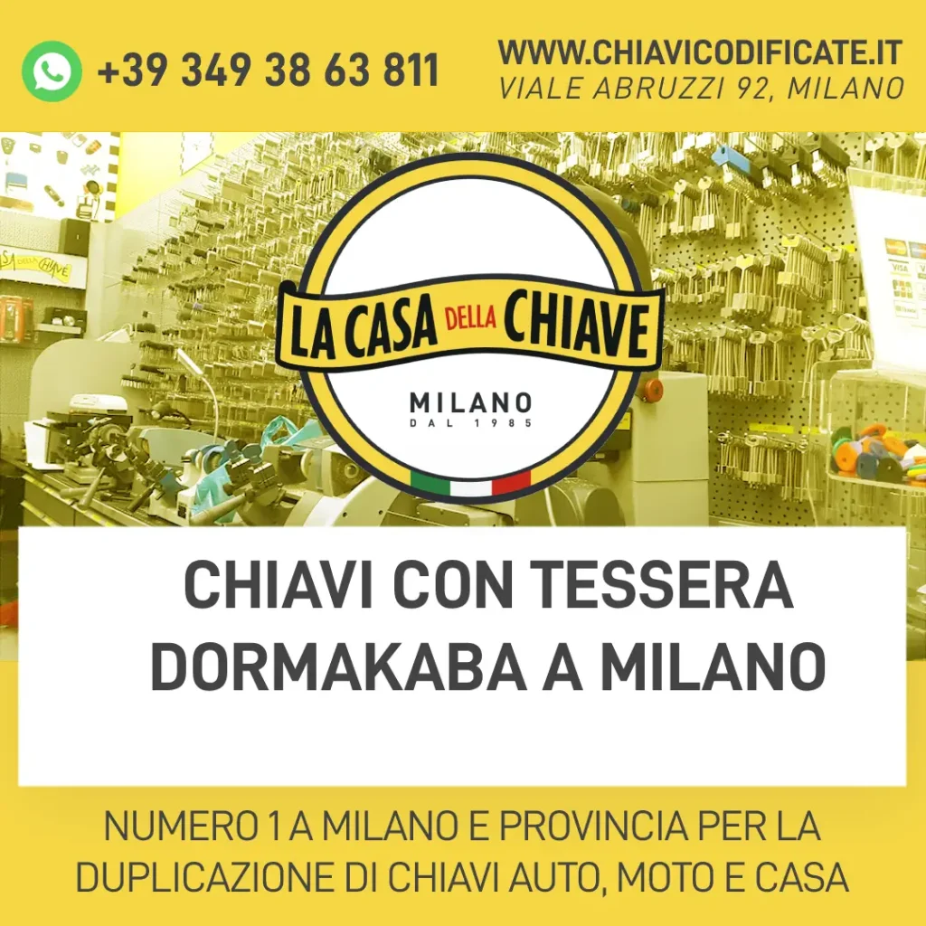 Chiavi con tessera Dormakaba a Milano