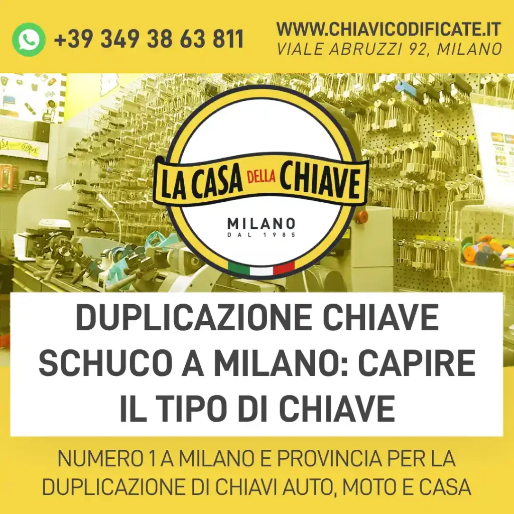 Duplicazione chiave Schuco a Milano: capire il tipo di chiave